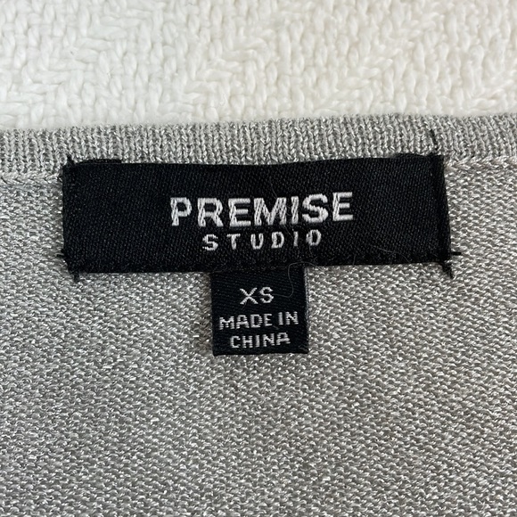 Holiday Shimmer Silver Metallic Sparkle Sweater - Picture 5 of 7